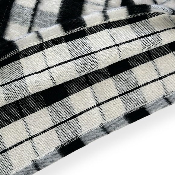 World Market One Size Cecil Black White Multi Funnel Pullover Poncho Jacket NWT - Picture 9 of 16